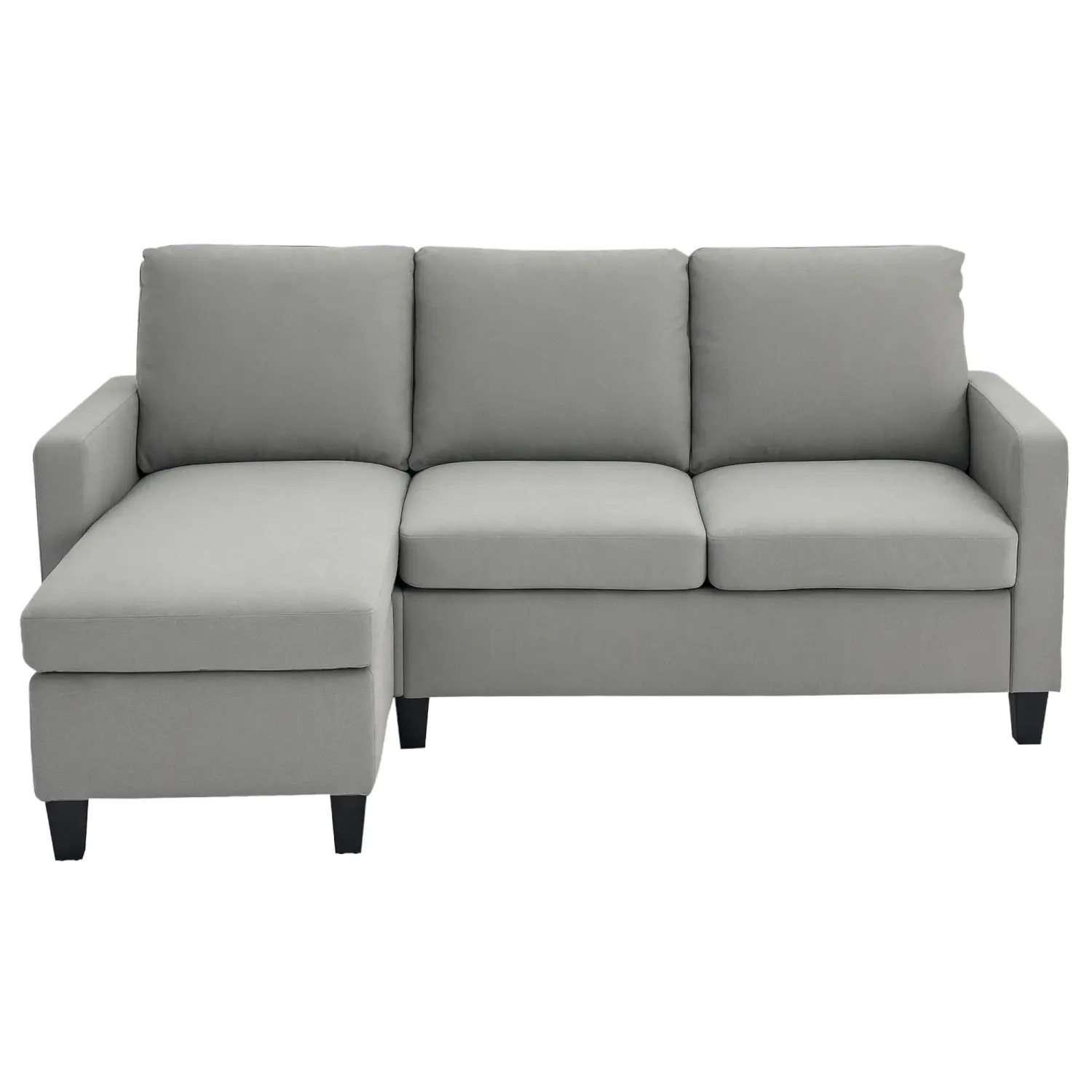 Ecksofa mit Schlaffunktion, 3‑Sitzer, Bettkasten – Grau, 197x139x91 cm