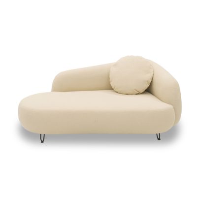 Longchair rechts | Gartensofa Outdoor | Beige | 177 x 105x 79 cm | Quick-Dry Schaum, wasseraweisender Stoff