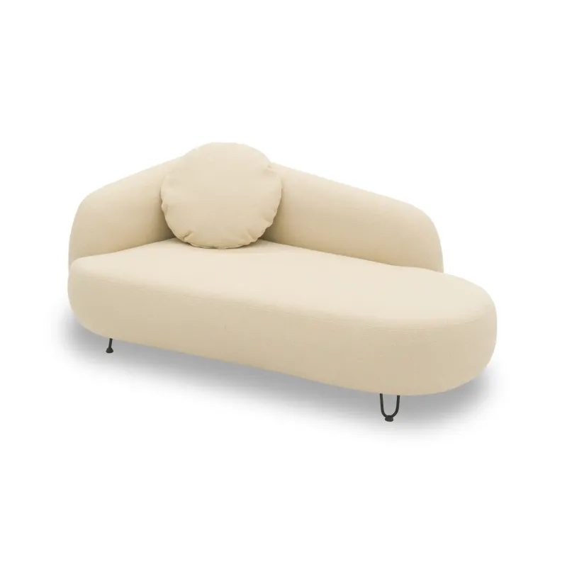 Outdoor Luxus-Sofa Longchair links | Gartensofa Beige | 177 x 105 x 79 cm | Quick-Dry Schaum, wasseraweisender Stoff