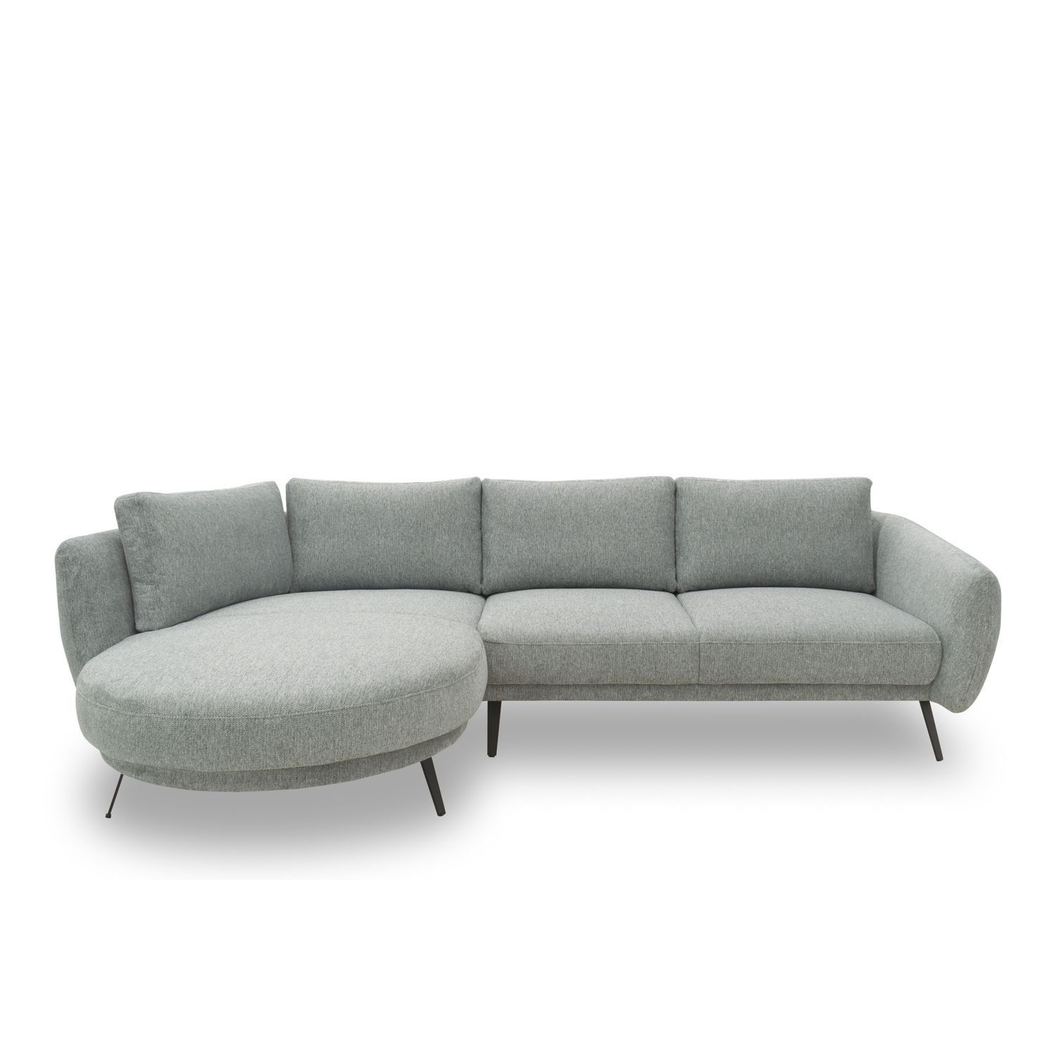 Ecksofa L-Form mit Federkernpolsterung | Grau | 292 x 180 x 85 cm