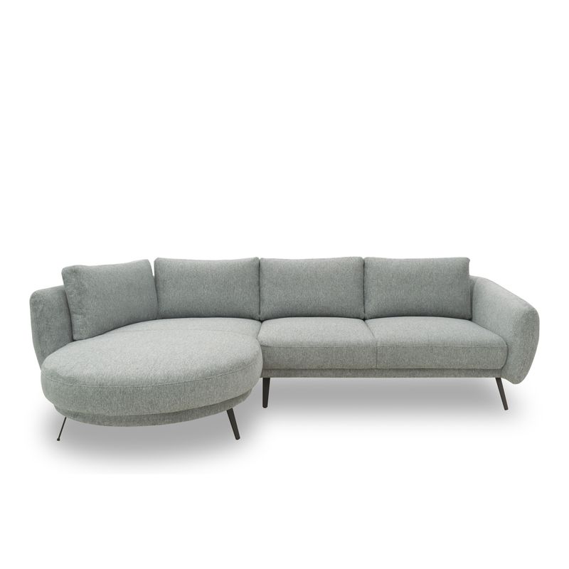 Ecksofa L-Form mit Federkernpolsterung | Grau | 292 x 180 x 85 cm