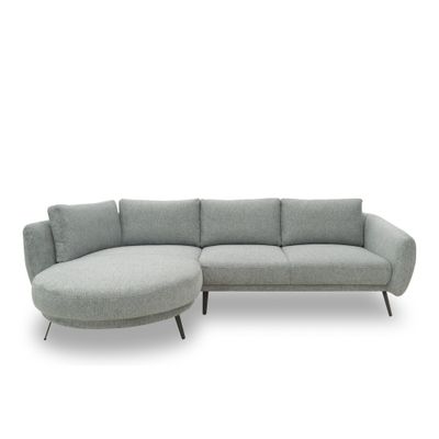 Ecksofa L-Form mit Federkernpolsterung | Grau | 292 x 180 x 85 cm