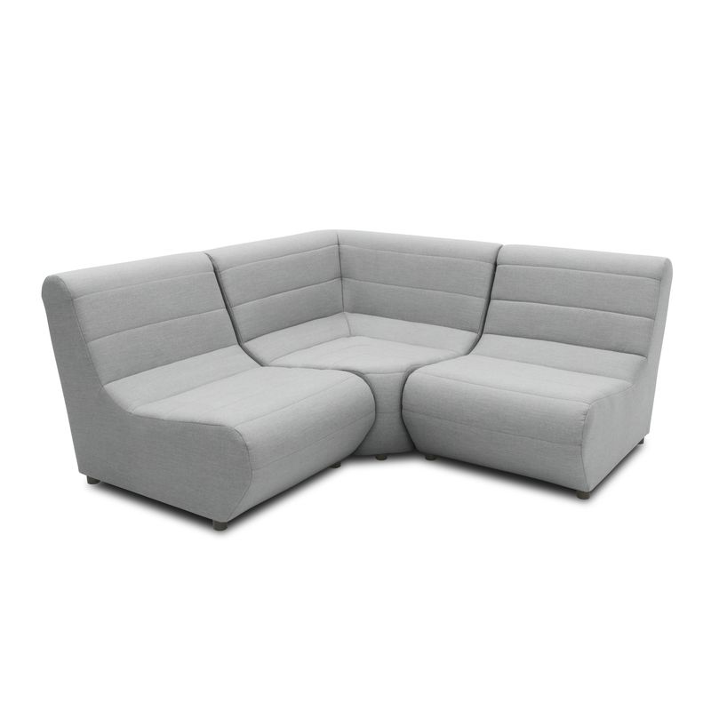 Outdoor Sofa Gartensofa Silber | 179 x 179 x 80 cm | Quick-Dry Schaum, wasseraweisender Stoff, modulares System