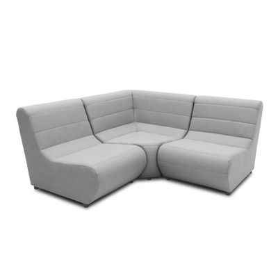 Outdoor Sofa Gartensofa Silber | 179 x 179 x 80 cm | Quick-Dry Schaum, wasseraweisender Stoff, modulares System