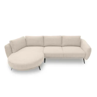 Ecksofa | L-Form mit Federkernpolsterung | Beige | 292 x 180 x 85 cm