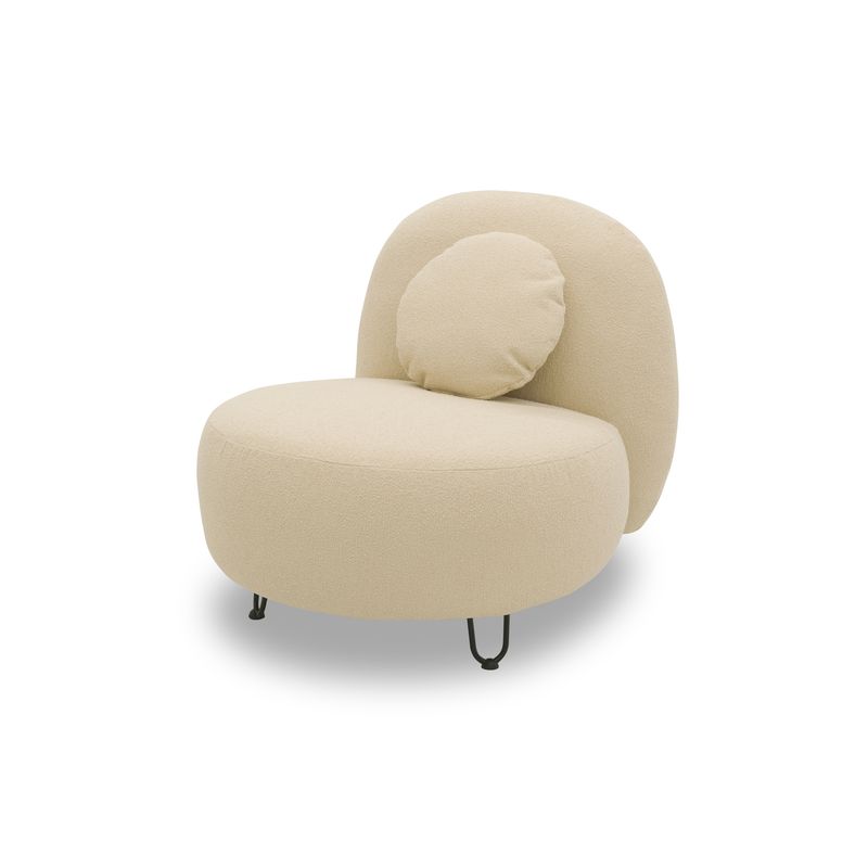 Outdoor Sofa Sessel, Beige, 76 x 88 x 79 cm – Quick‑Dry Schaum, wasserabweisend, Metallfüsse, pflegeleicht
