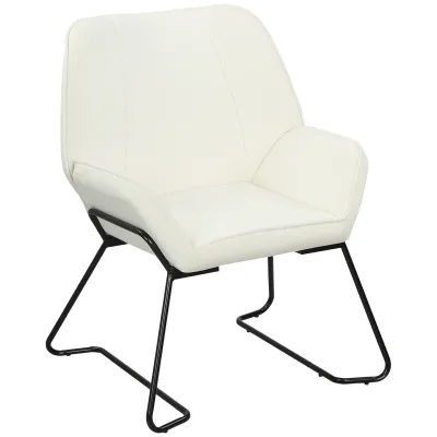 Loungesessel, Samtbezug &amp; Metallbeine, Creme – breiter gepolsterter Sitz, 70 x 67,5 x 87 cm, 120 kg