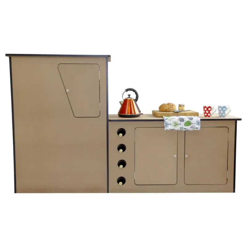 VW T4/T5 Camper Van Wohnmobilküche, linkslenker – 18 mm MDF, 3 Schränke, Weinregal, DIY