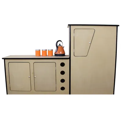 VW T4/T5 Camper Van Wohnmobilküche, Rechtslenker – 18 mm MDF, 3 Schränke, Weinregal, DIY