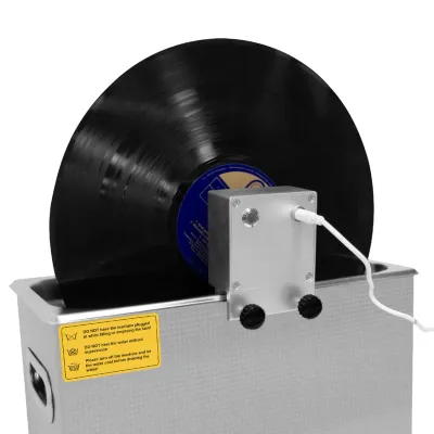 Ultraschall‑Schallplattenreiniger Adapter – rotierend, 1–5 LPs, 7/10/12&quot;, 10 U/min, eloxiertes Aluminium