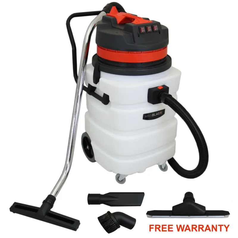 90 L Industrie‑Nass-/Trockensauger, 3000 W – 120 L/s Luftstrom, 6,5 m Kabel