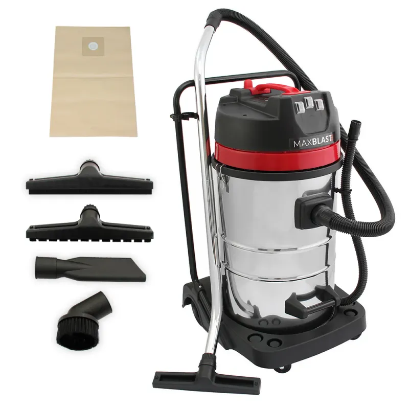 80 L Industrie‑Nass-/Trockensauger, 3000 W – 106 L/s Luftstrom, 9 m Kabel