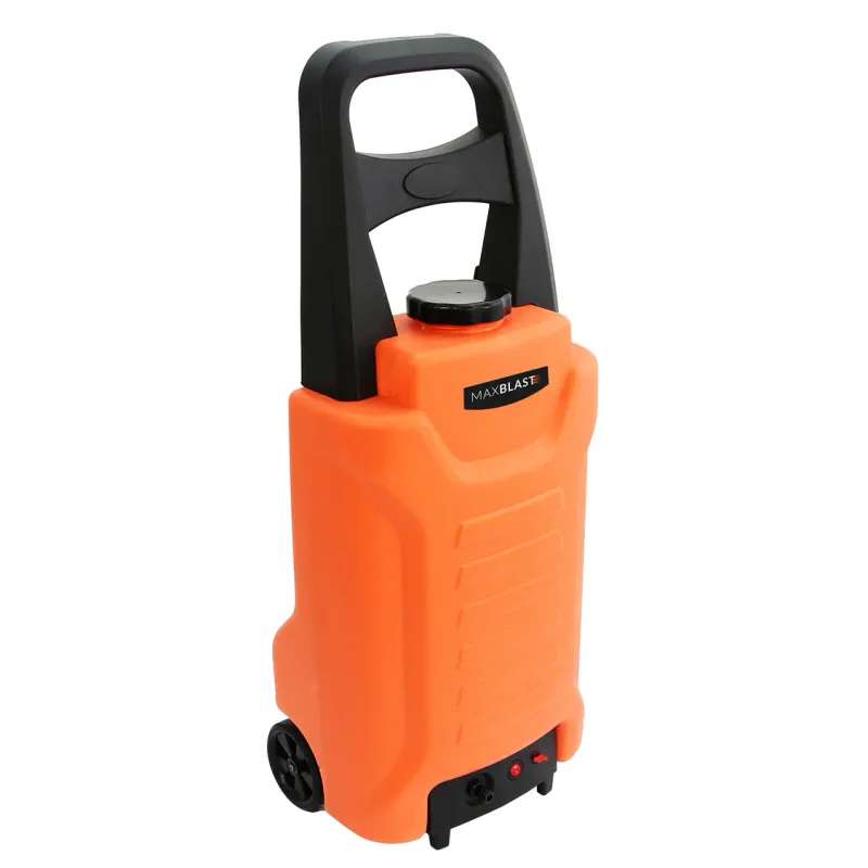 30‑L Wassertank auf Rädern für Fensterputzen – 7 m Schlauch, Bürste mit Seifenspender, Hochdruck‑Pistole, 12 V