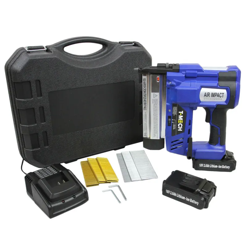 2‑in‑1 Elektro‑Nagelpistole/Elektrotacker – 18 V, inkl. 2 x Akku, 300 Nägel &amp; 300 Klammern, 100 Schüsse/Min
