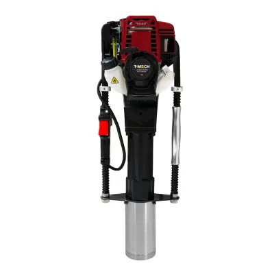 4‑Takt Benzin‑Pfahlramme – 37,7 cm³, bis 55,6 J Schlagenergie, 700–1350 U/min, inkl. 4 Aufsätze &amp; Koffer