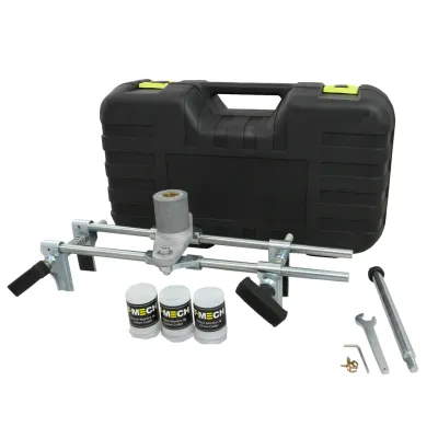 Fräsvorrichtung für Schloss­taschen (Mortiser Jig) – selbstzentrierend, für 30–85 mm Türen, inkl. 6 HM‑Fräser