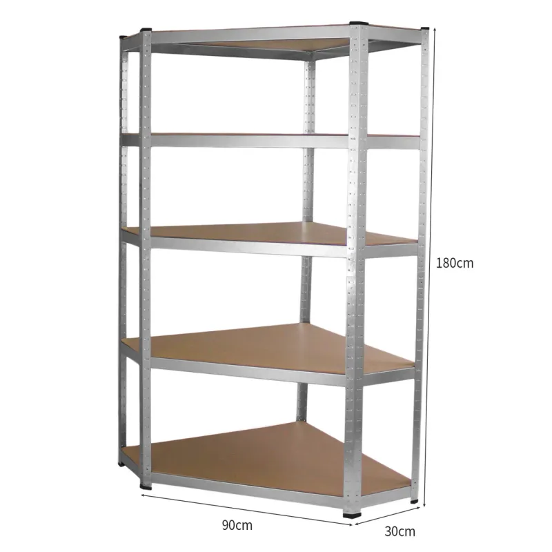 Set: Galwix 90 cm – 1 x Eckregal + 2 x Lagerregal, galvanisierter Stahl, MDF‑Böden, schraubenlos