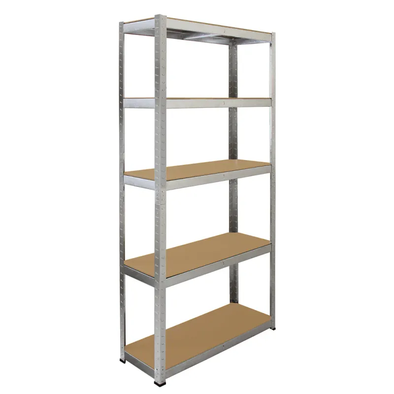 Set: 2 x Galwix Schwerlastregal 90 x 30 x 180 cm – 5 Böden, 175 kg je Boden, galvanisiert, schraubenlos