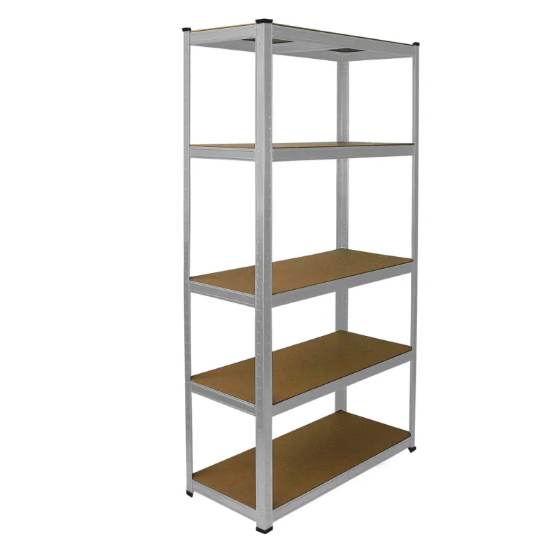 Set: 3 x E‑Rax Lagerregal 90 x 40 x 180 cm, Silber – galvanisierter Stahl, 5 Böden, 200 kg/Boden, schraubenlos