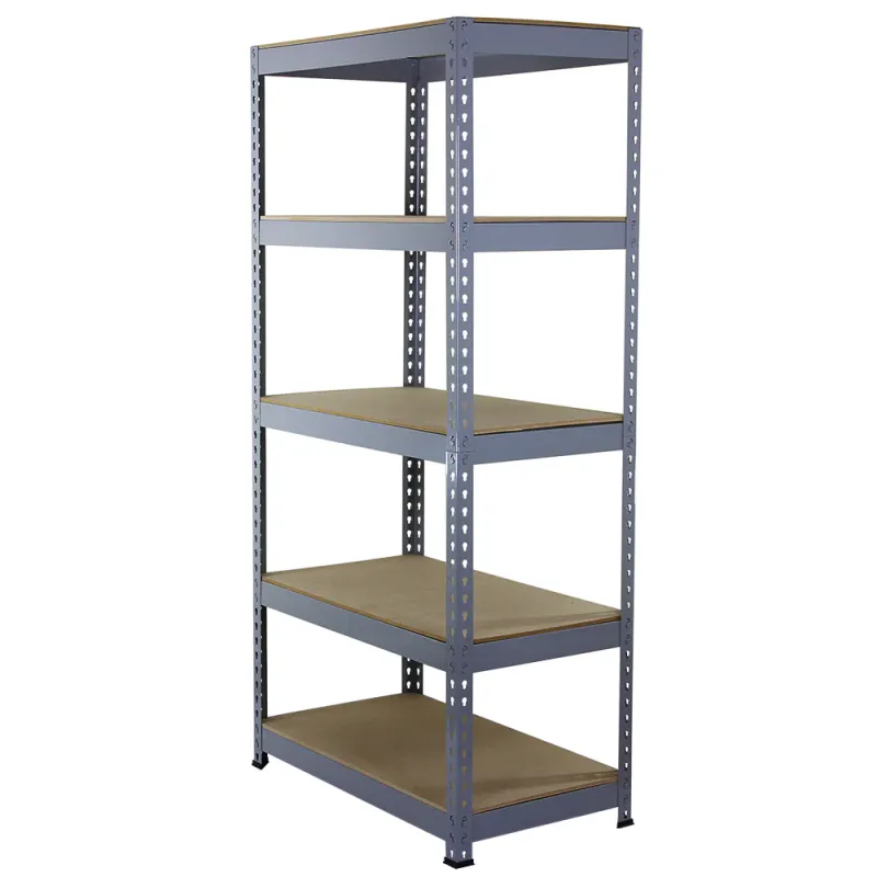 Q‑Rax Lagerregal 90 x 50 x 182,5 cm, Grau – 5 Böden, 200 kg/Boden, 1,2 mm Stahl, schraubenlos