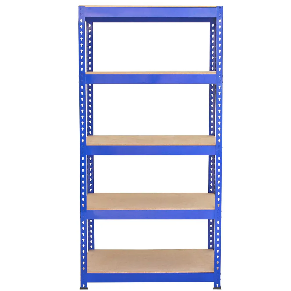 Q‑Rax Lagerregal 90 x 50 x 180 cm, Blau – 5 Böden, 200 kg/Boden, 1,2 mm Stahl, schraubenlos