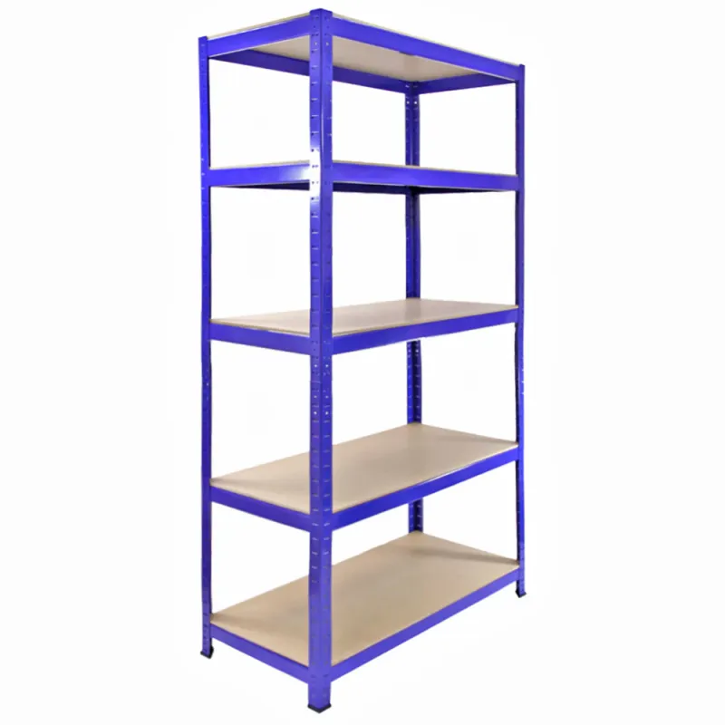 Set: 3 x T‑Rax Lagerregal 90 x 45 x 180 cm, Blau + Q‑Rax Werkbank 120 x 60 x 90 cm – 280 kg/Boden, schraubenlos