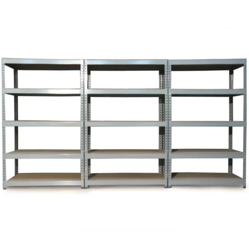 Set: 3 x Q‑Rax Lagerregal 120 x 50 x 180 cm, Grau – 5 Böden, 200 kg/Boden, schraubenfrei, 4‑fach pulverbeschichtet