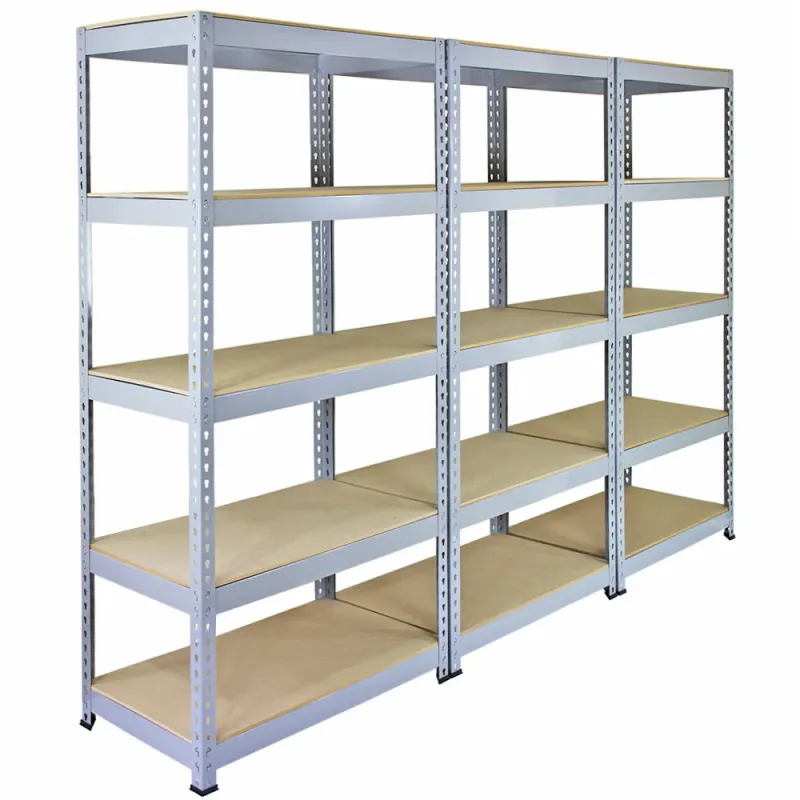 Set: 3 x Q‑Rax Lagerregal 90 x 50 x 182,5 cm, Grau – 5 Böden, 200 kg/Boden, 1,2 mm Stahl, schraubenlos