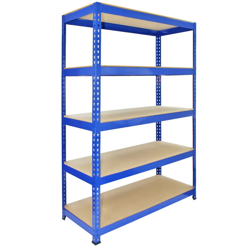 Set: 10 x Q‑Rax Lagerregal 120 x 50 x 182,5 cm, Blau – 5 Böden, 200 kg/Boden, schraubenlos, 9 mm MDF