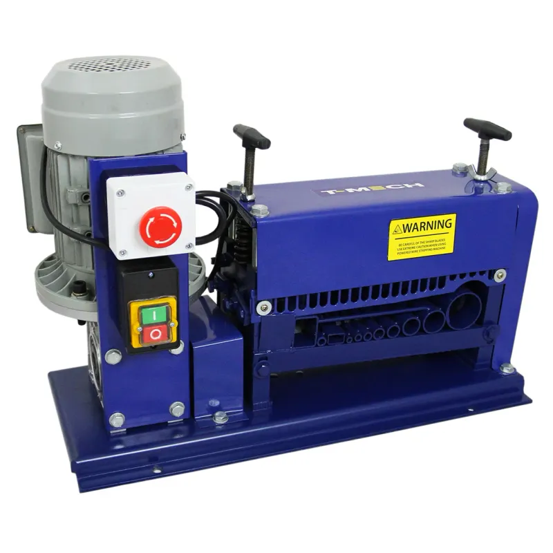 Kabelschälmaschine 38 mm – 380 W, automatisch, 30 m/min, 10+2 Klingen, Not‑Aus, CE