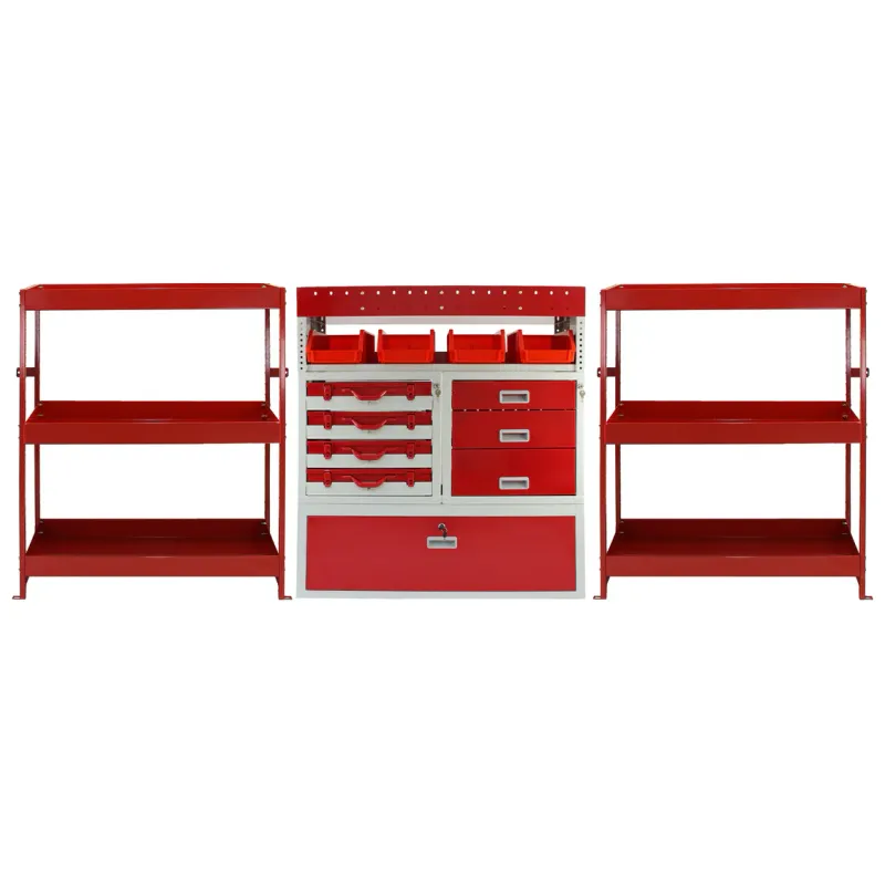 Set: Firecracker Fahrzeugeinrichtung – abschliessbare Regaleinheit + 2 Volcano Regale, Stahl, 116,5 x 115 x 34,8 cm, 60 kg