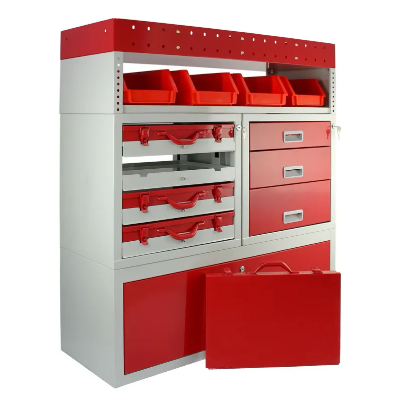 Set: Firecracker Fahrzeugeinrichtung – abschliessbare Regaleinheit + 2 Volcano Regale, Stahl, 116,5 x 115 x 34,8 cm, 60 kg