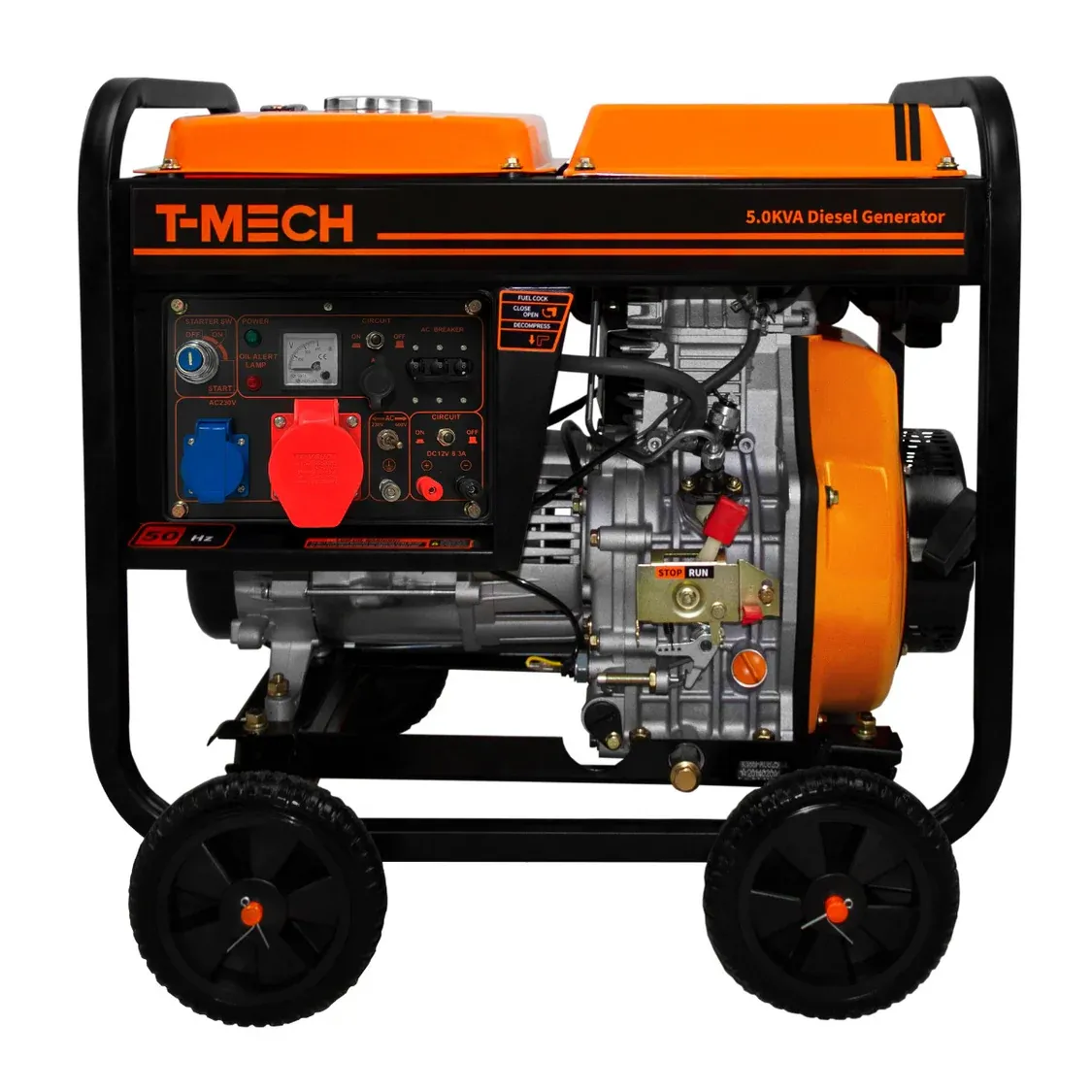 Diesel‑Generator 5,7 kVA, dreiphasig (230/400 V) – ATS, E‑Start, 12,5‑L Tank, 14 h Laufzeit,