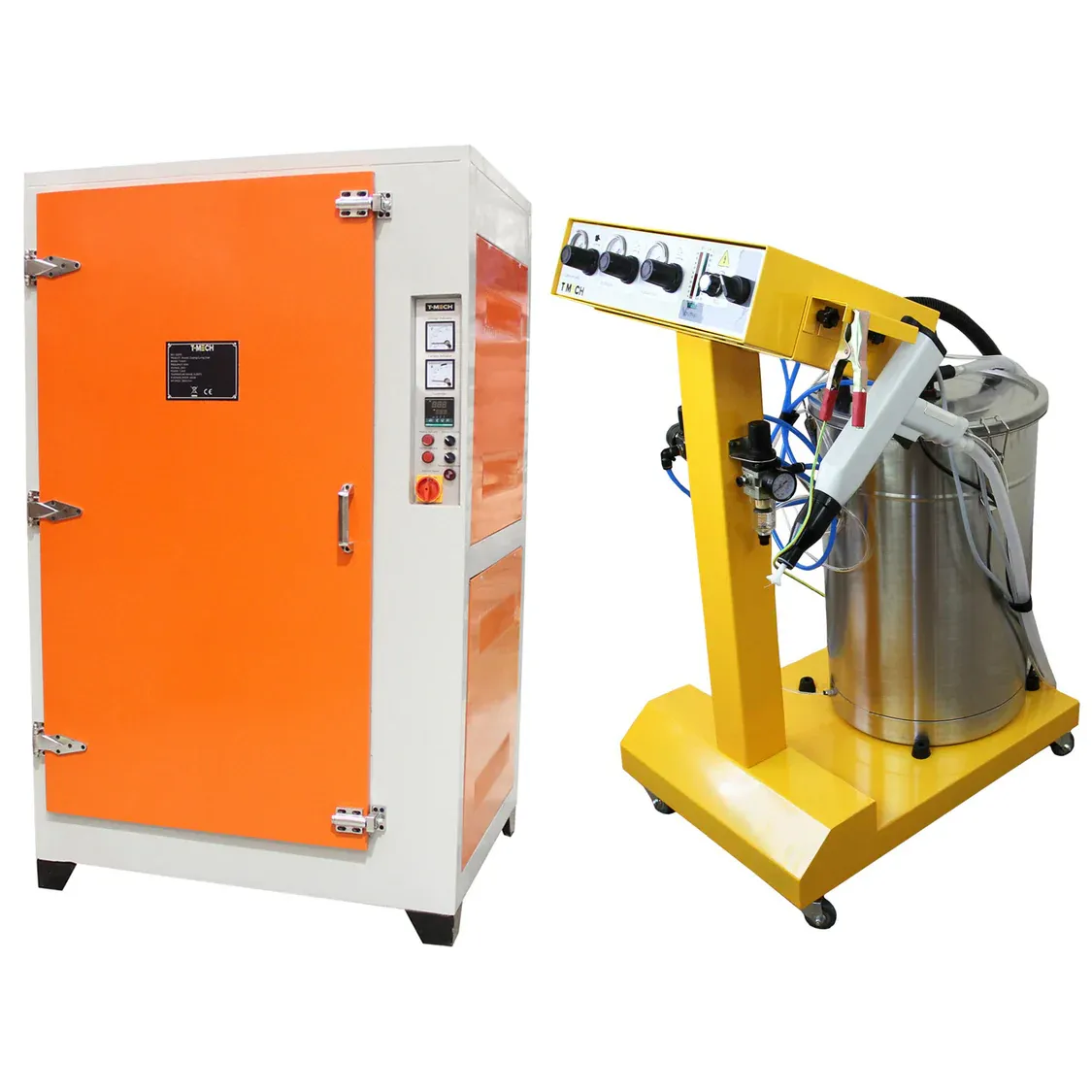 Set: Pulverofen + Pulverbeschichtungsmaschine – 0–100 kV, 45 L Pulverbehälter, 13,2 m³/h Luft, 220–230 V