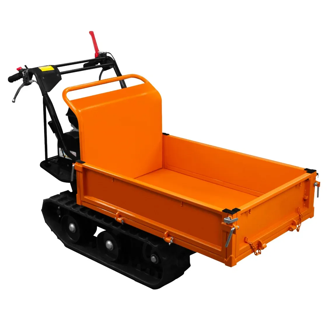 Mini Dumper Raupentransporter 300 kg – 196 ccm (6,5 PS) Benzin, 4‑Gang, 18 cm Ketten, Kippbox, inkl. 2 Falt‑Rampen