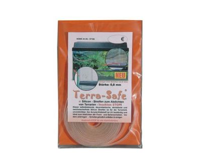 TERRA SAFE DICHTBAND 3 m / 0,8 mm – selbstklebender Silikon‑Streifen für Terrarien, Insekten‑STOP, UV‑beständig
