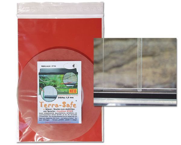 TERRA SAFE DICHTBAND 6 m / 1,5 mm – selbstklebender Silikon‑Streifen für Terrarien, Insekten‑STOP, UV‑beständig