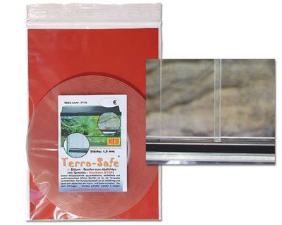 TERRA SAFE DICHTBAND 6 m / 1,5 mm – selbstklebender Silikon‑Streifen für Terrarien, Insekten‑STOP, UV‑beständig