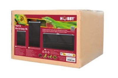Terra Fix & Easy XL 2 – Terrarium 61 x 61 x 122 cm, Schiebetüren, Schloss, variable Lüftung, hohe Bodenschale