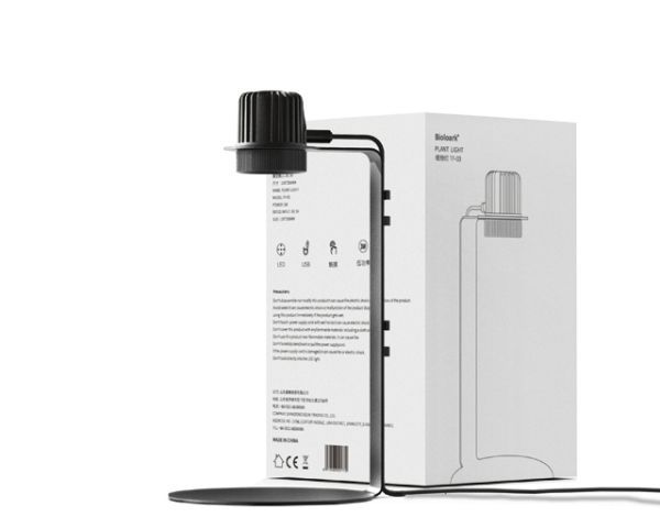 Bioloark Wabi‑Kusa TF‑03 LED (schwarz) – 3 W, USB 5 V/1 A, runde Plattform, Aluminiumständer