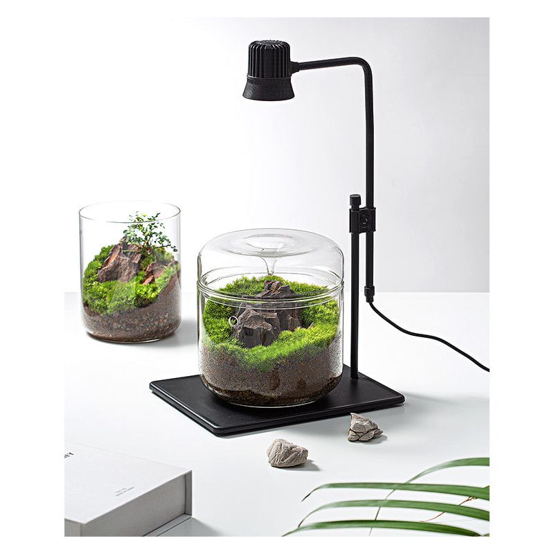 Bioloark Wabi‑Kusa DX‑5B LED (schwarz) – 5 W, 7500–8000 K, höhenverstellbar, für Luji Glass Cup, USB 5 V/1 A