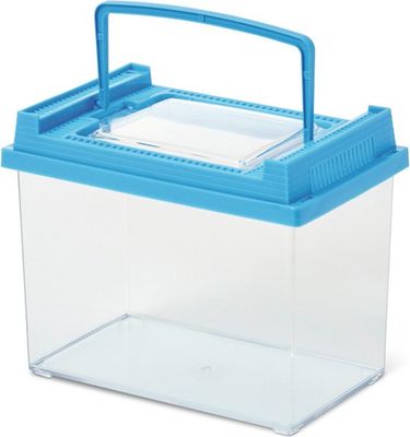 Savic Faunabox XL – 20 L, 41 x 23 x 29 cm, blau – Transparentes Kunststoff‑Terrarium mit Lüftung und Fütterungstür