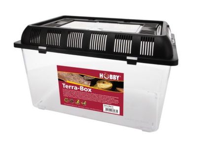 HOBBY Terra Box 4 – 42 x 26 x 16 cm, Transport‑/Aufbewahrungsbox mit Abdeckung &amp; Futterklappe