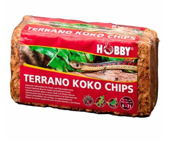 Terrarium Koko Chips 650g HOBBY – gepresster Substratblock für Feucht- und Regenwaldterrarien