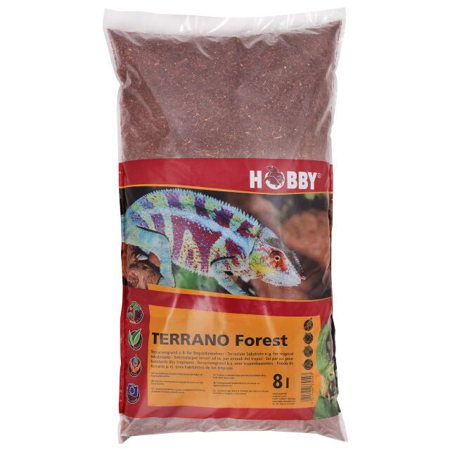 Terrano Forest 8 l – feuchtigkeitspeicherndes Terrarium-Bodensubstrat für Wald- und Regenwaldbewohner