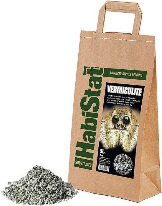 HabiStat Vermiculite Substrate 5 l – feuchtigkeitsspeicherndes Inkubationsmedium für Terrarien