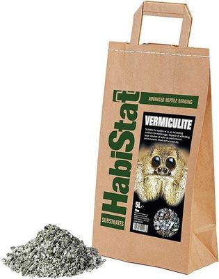 HabiStat Vermiculite Substrate 5 l – feuchtigkeitsspeicherndes Inkubationsmedium für Terrarien