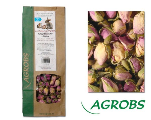 Agrobs Rosenblütenblätter 100 g – Gesundes Zusatzfutter für Nager und Landschildkröten