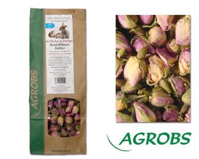 Agrobs Rosenblütenblätter 100 g – Gesundes Zusatzfutter für Nager und Landschildkröten