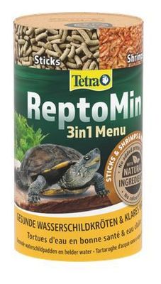 Tetra REPTOMIN MENU 250 ml – Hauptfutter für Wasserschildkröten mit Krill, Sticks &amp; Shrimps